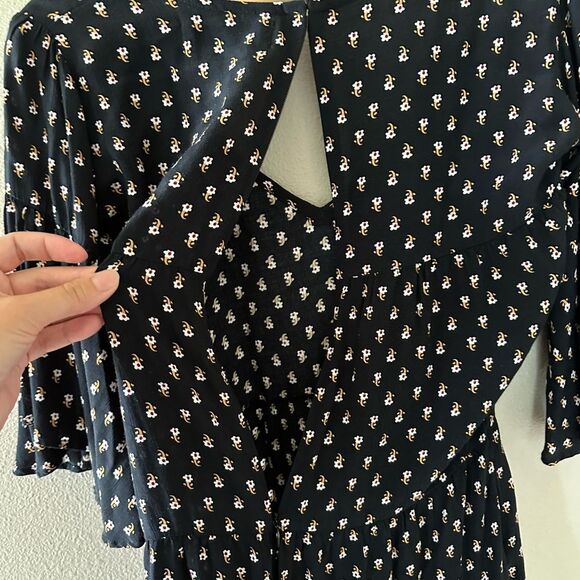 Faithfull The Brand X Anthropologie Fresa Floral Tunic Dress Black Size 2 - Picture 8 of 8